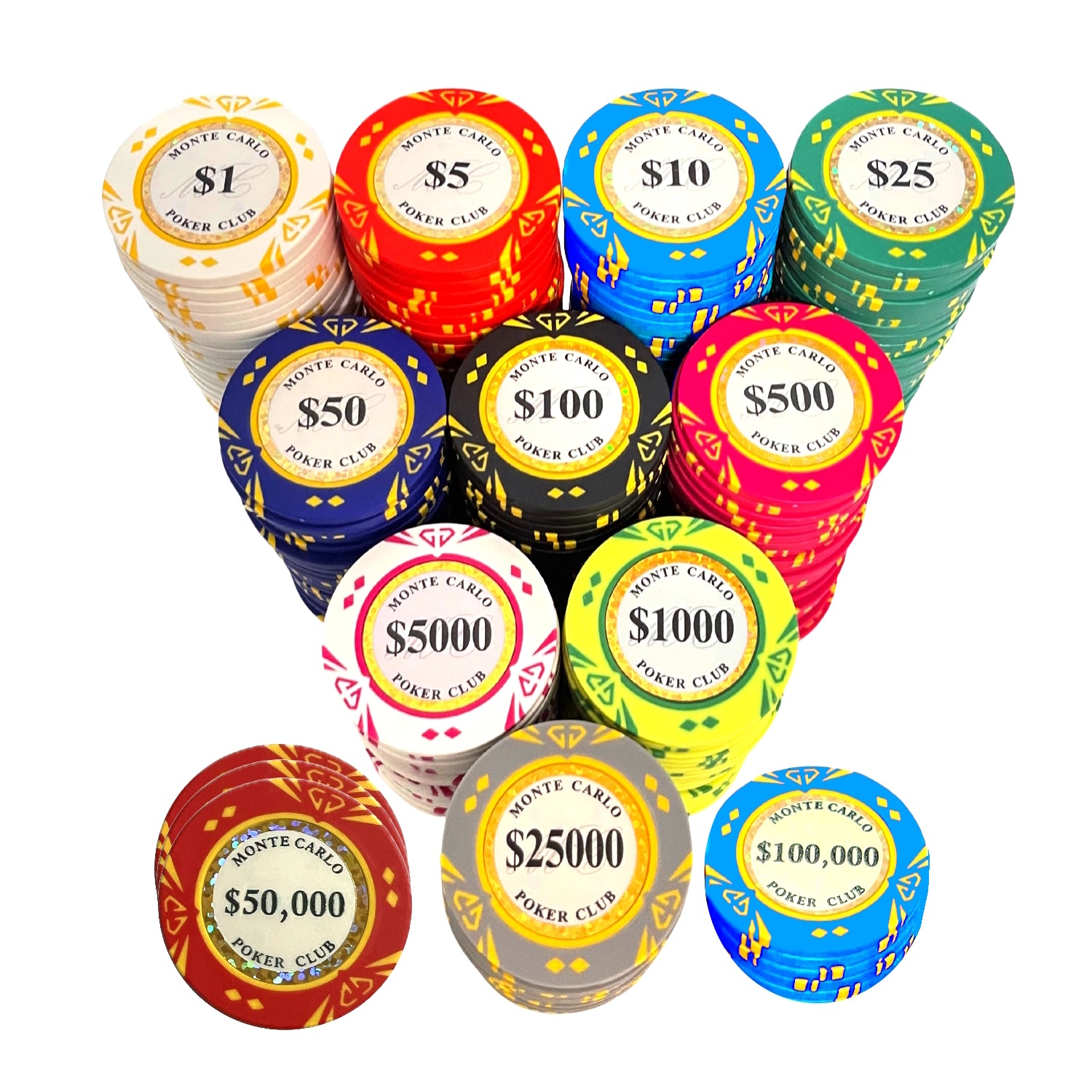 Valise de poker 1000 argile Monte Carlo Diamond 14 g