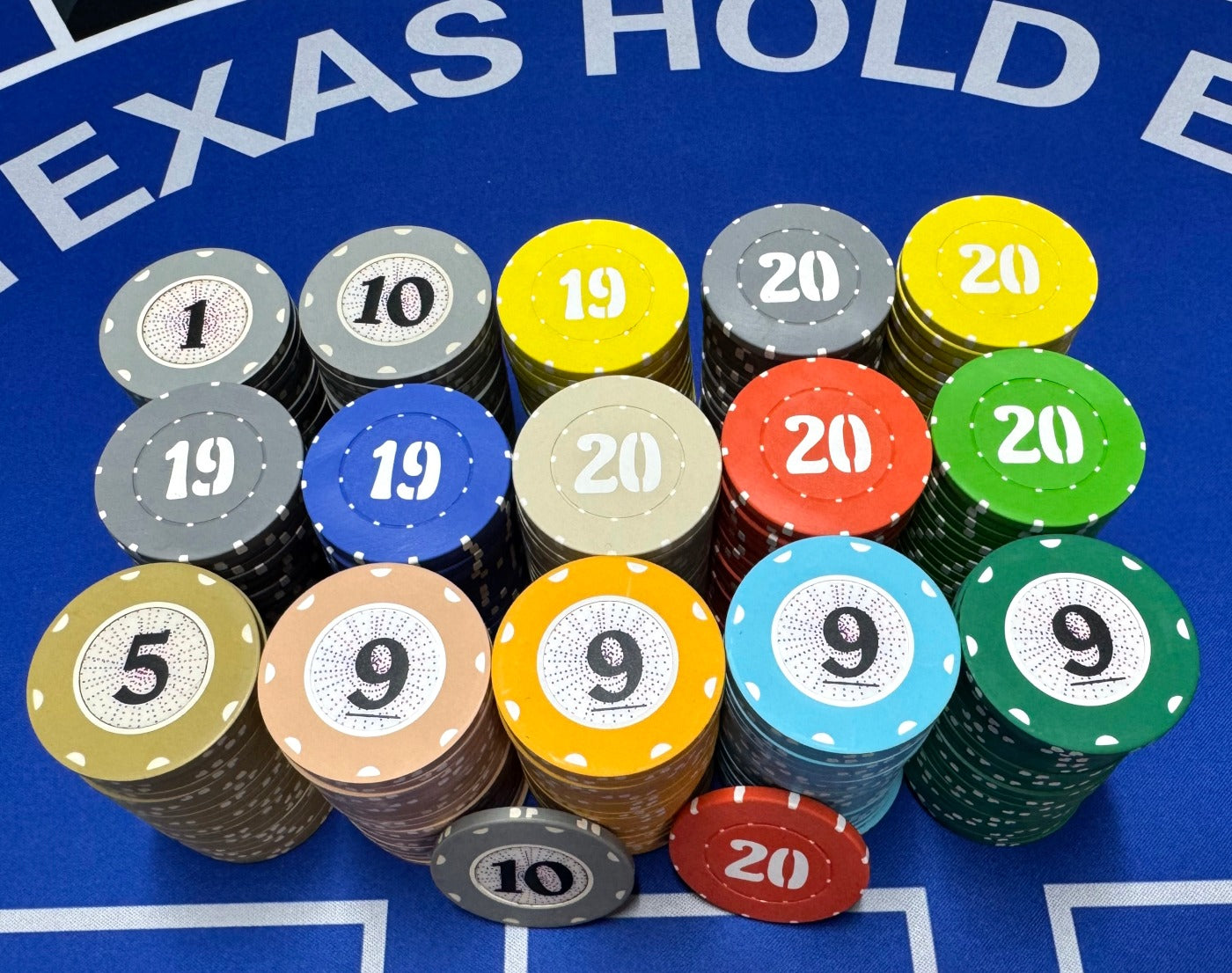 ז'יטונים לרולטה חימר 8.5 גרם (20 י"ח)