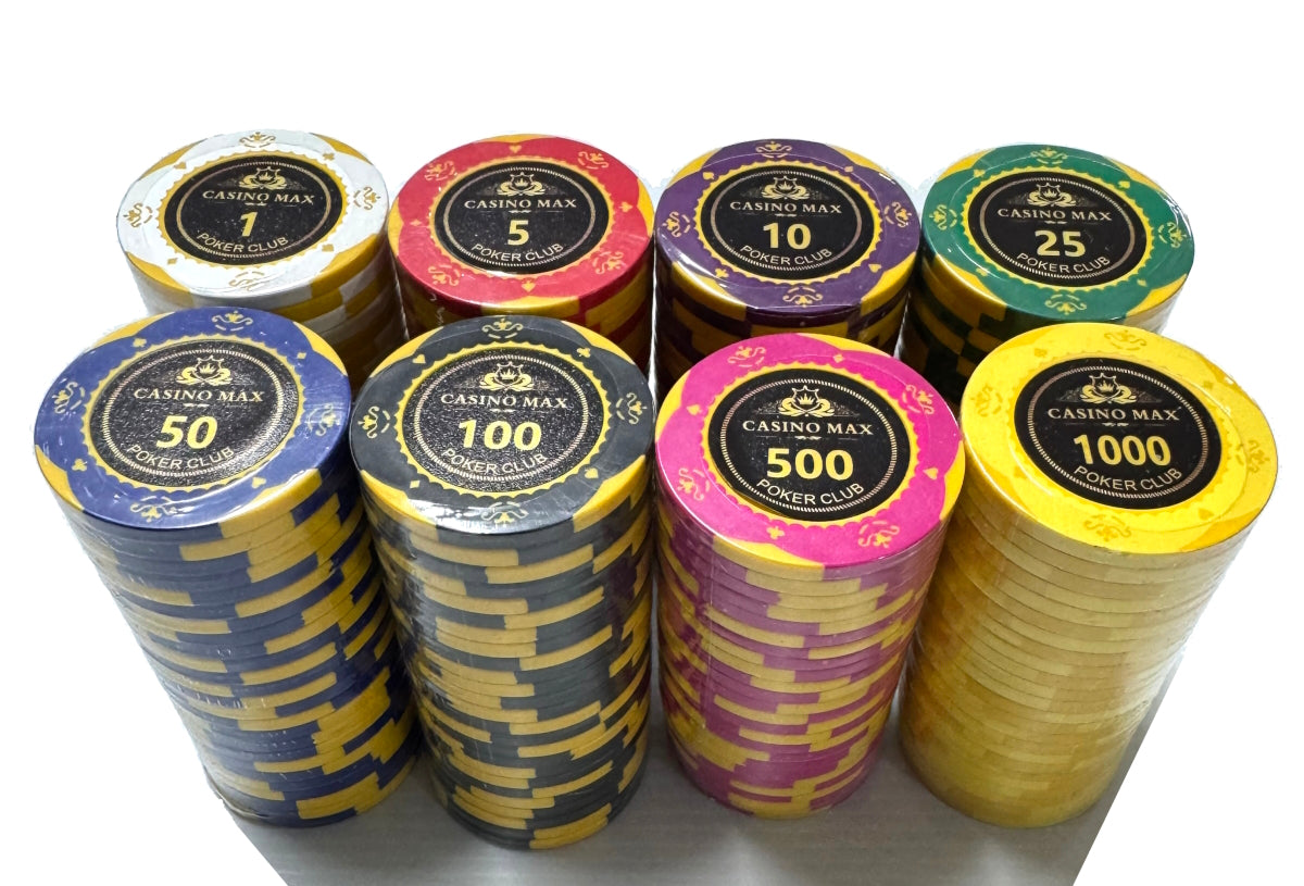 ז'יטונים MAX מחימר 14 גרם (₪1.3 ליחידה)