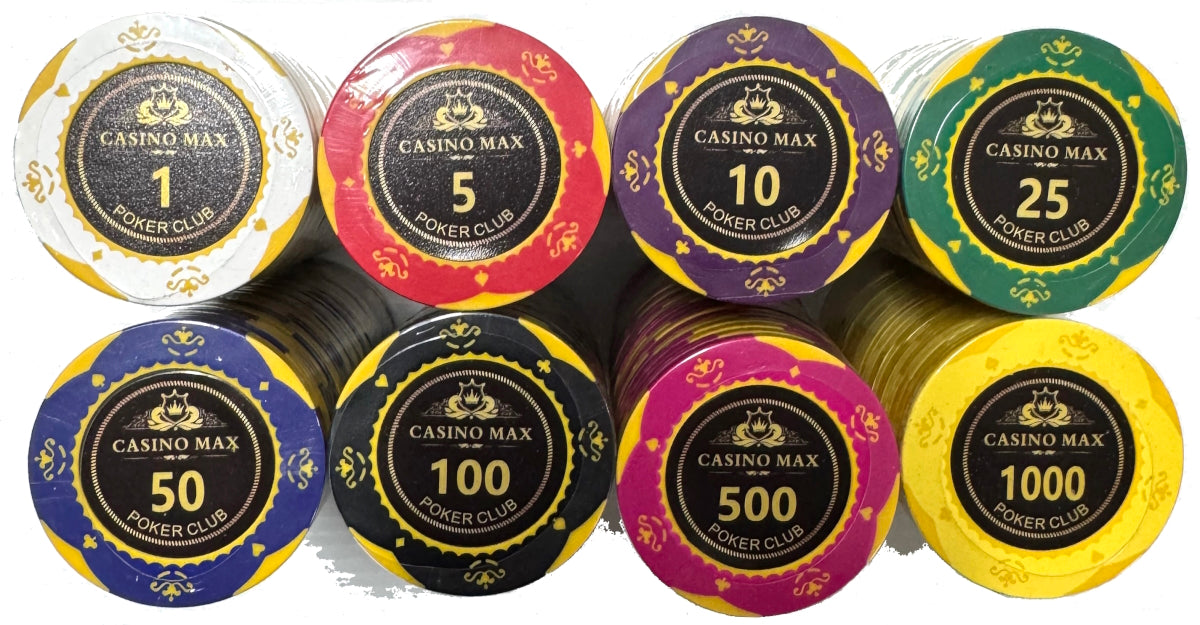 ז'יטונים MAX מחימר 14 גרם (₪1.3 ליחידה)