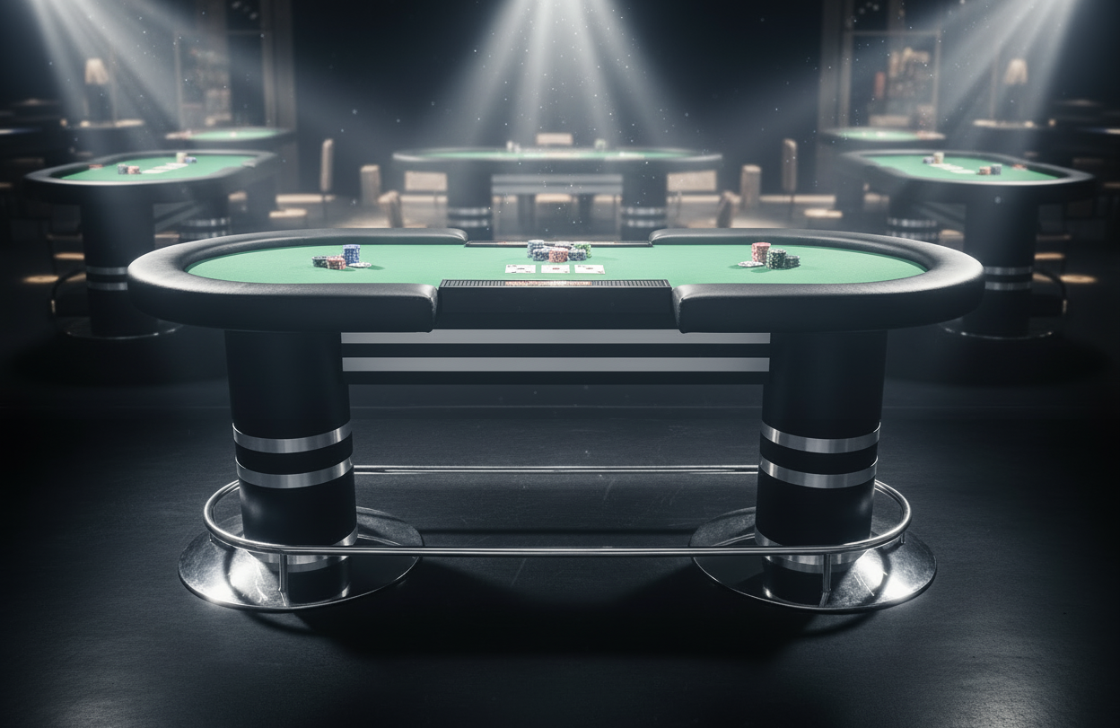 Integrated leg base for card tables