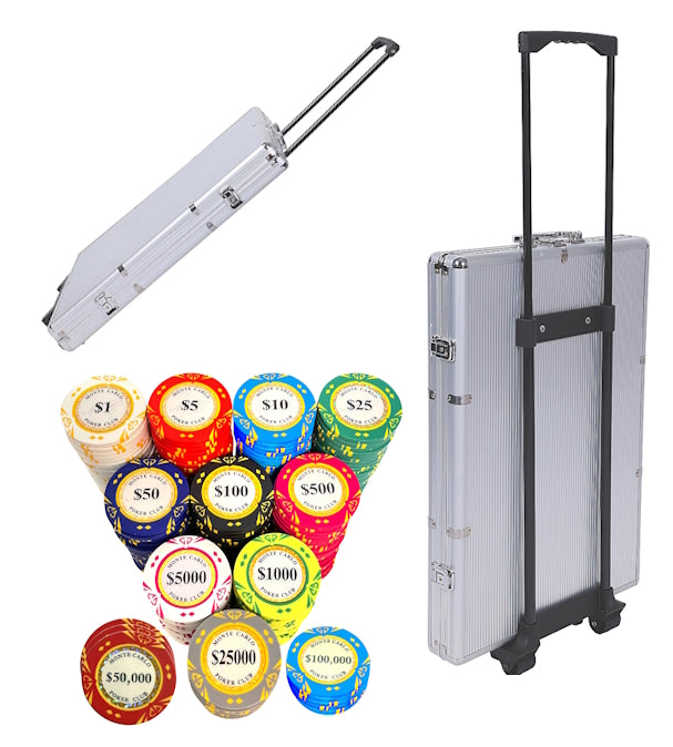 Valise de poker 1000 argile Monte Carlo Diamond 14 g