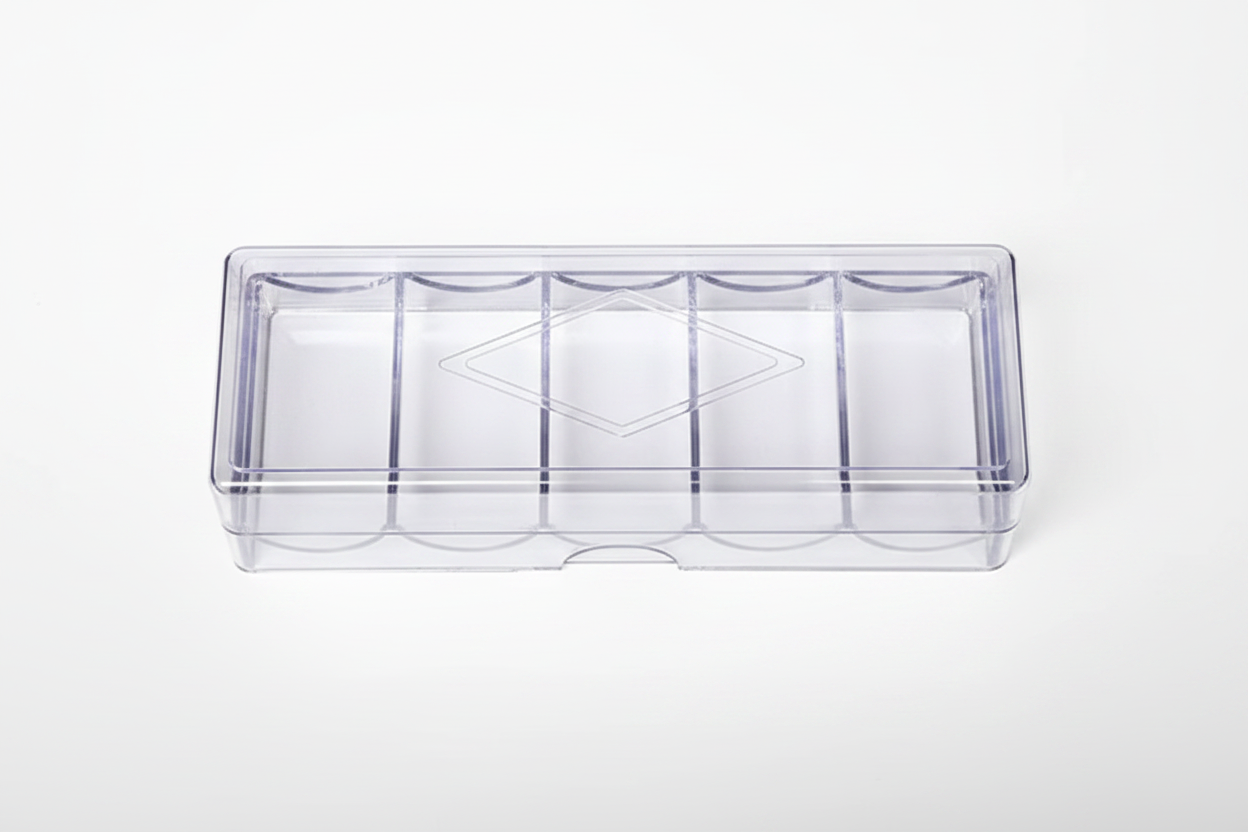 Plexiglass stacker for chips