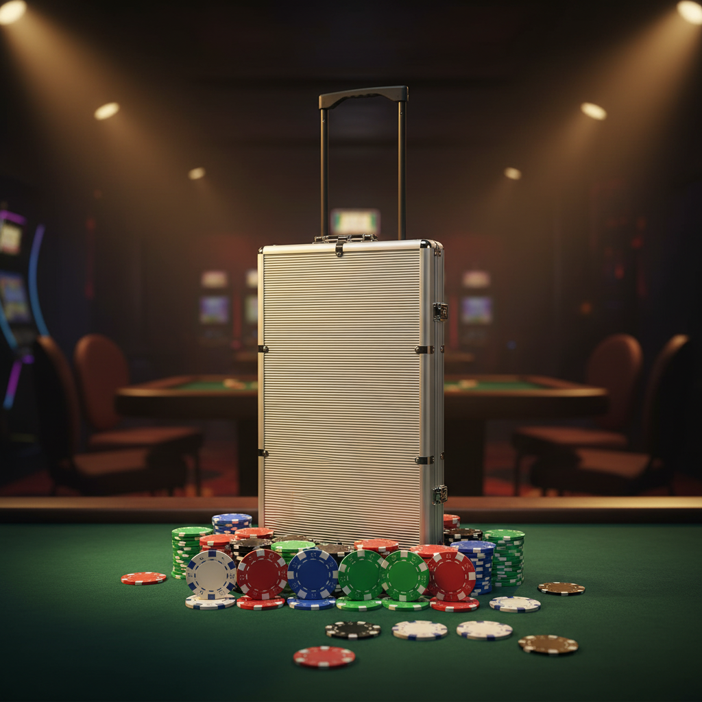 מזוודת פוקר אלומיניום - אווירת קזינו