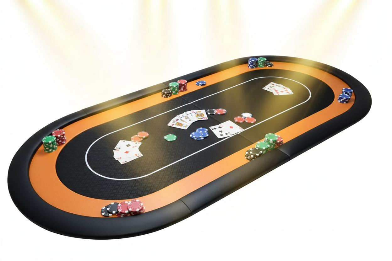 שולחן פוקר שחור עם מוטיבי קזינו