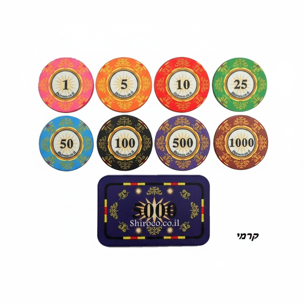 מארז 25 ז'יטונים קרמיים לפוקר דגם Venerati