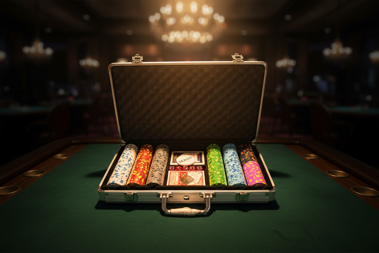 מזוודת פוקר צבעונית - אווירת קזינו