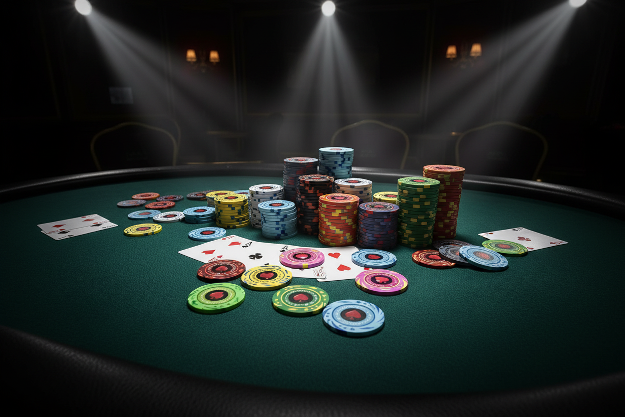 ספי PokerStars European Poker Tour צבעוניים 1-100,000 על שולחן פוקר