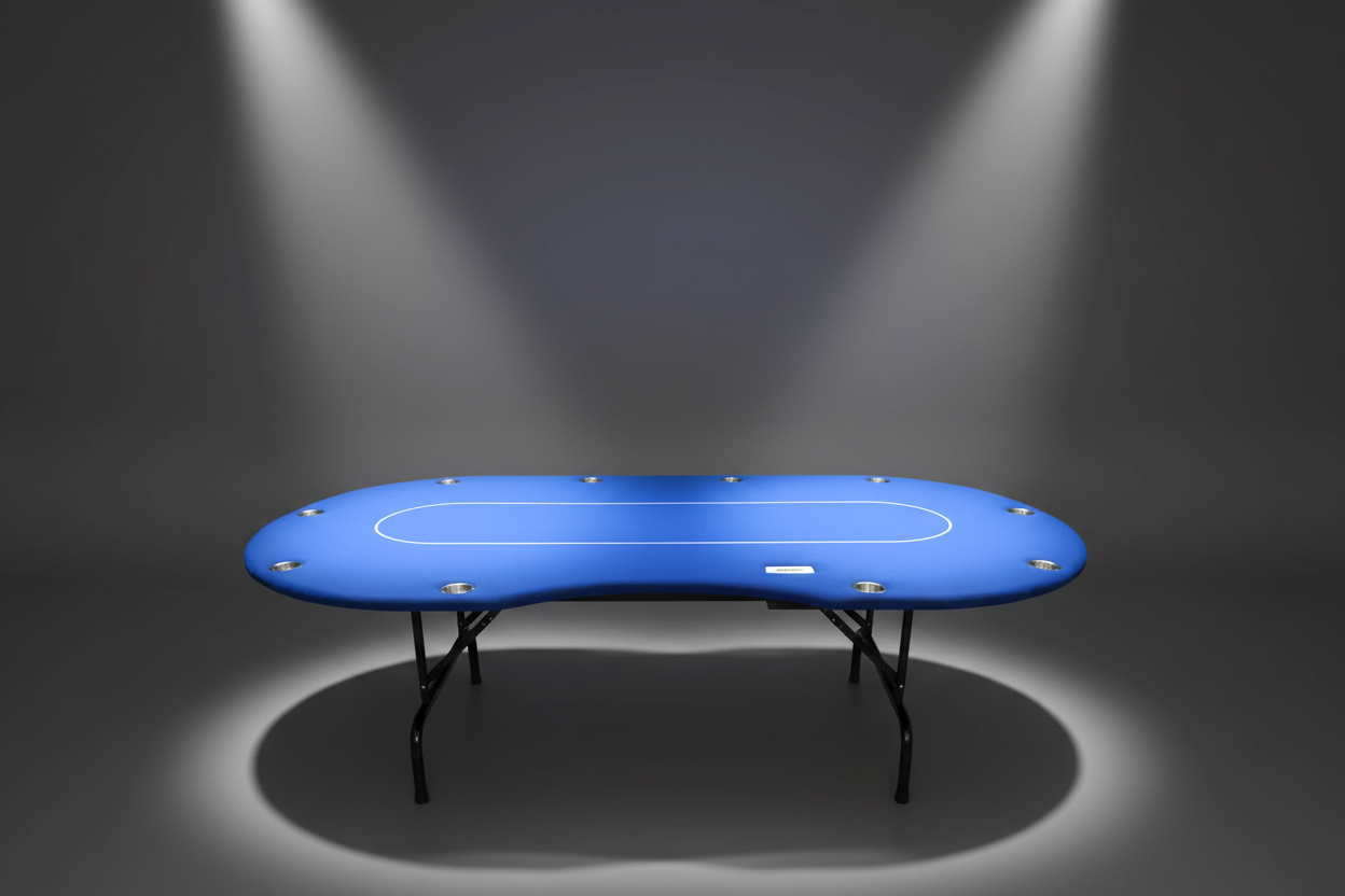 שולחן פוקר כחול בצילום סטודיו