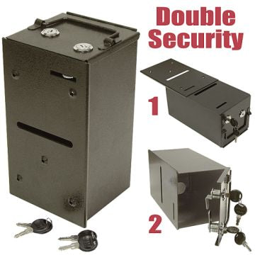 Metal fence with double lock