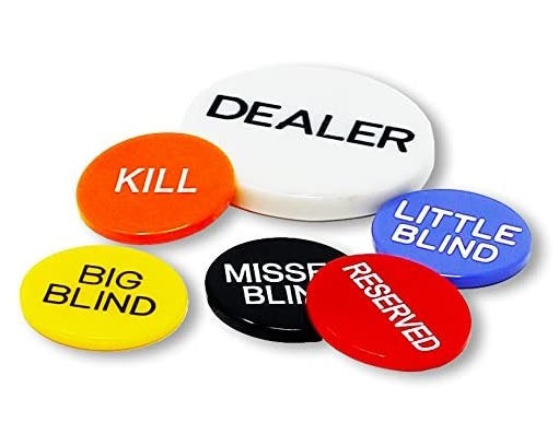 כפתורי דילר DEALER טקסס הולדם סט 6 חלקים