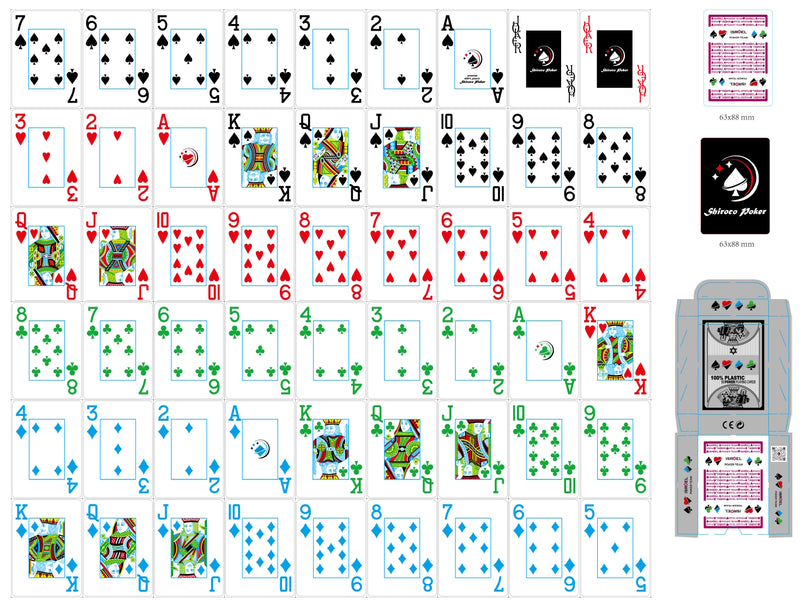 קלפים premium לפוקר 100% פלסטיק (4COLOR)
