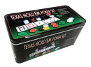 Coffret de 200 jetons de poker Texas Hold'em dans une boîte en fer blanc