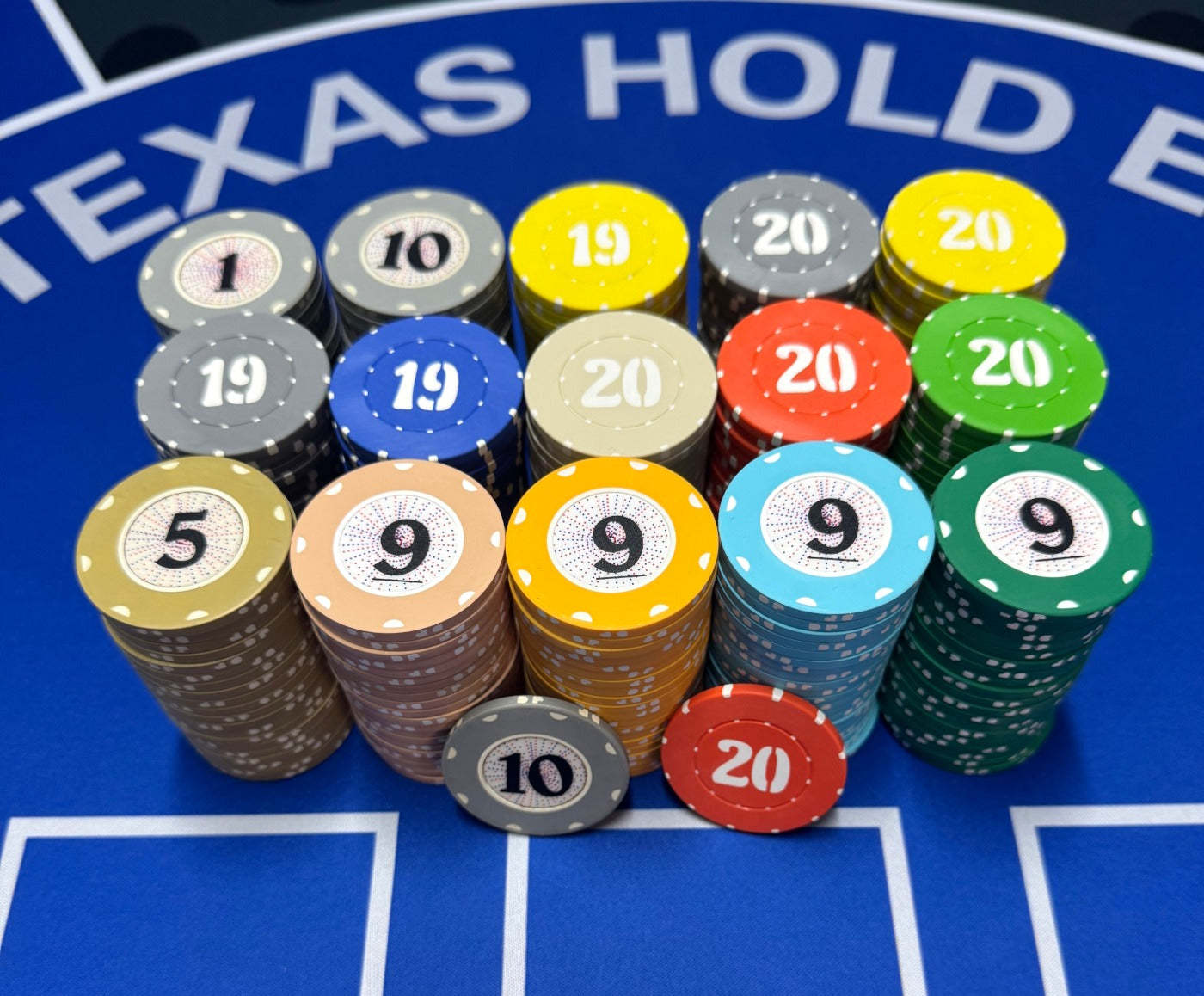 ז'יטונים לרולטה חימר 8.5 גרם (20 י"ח)