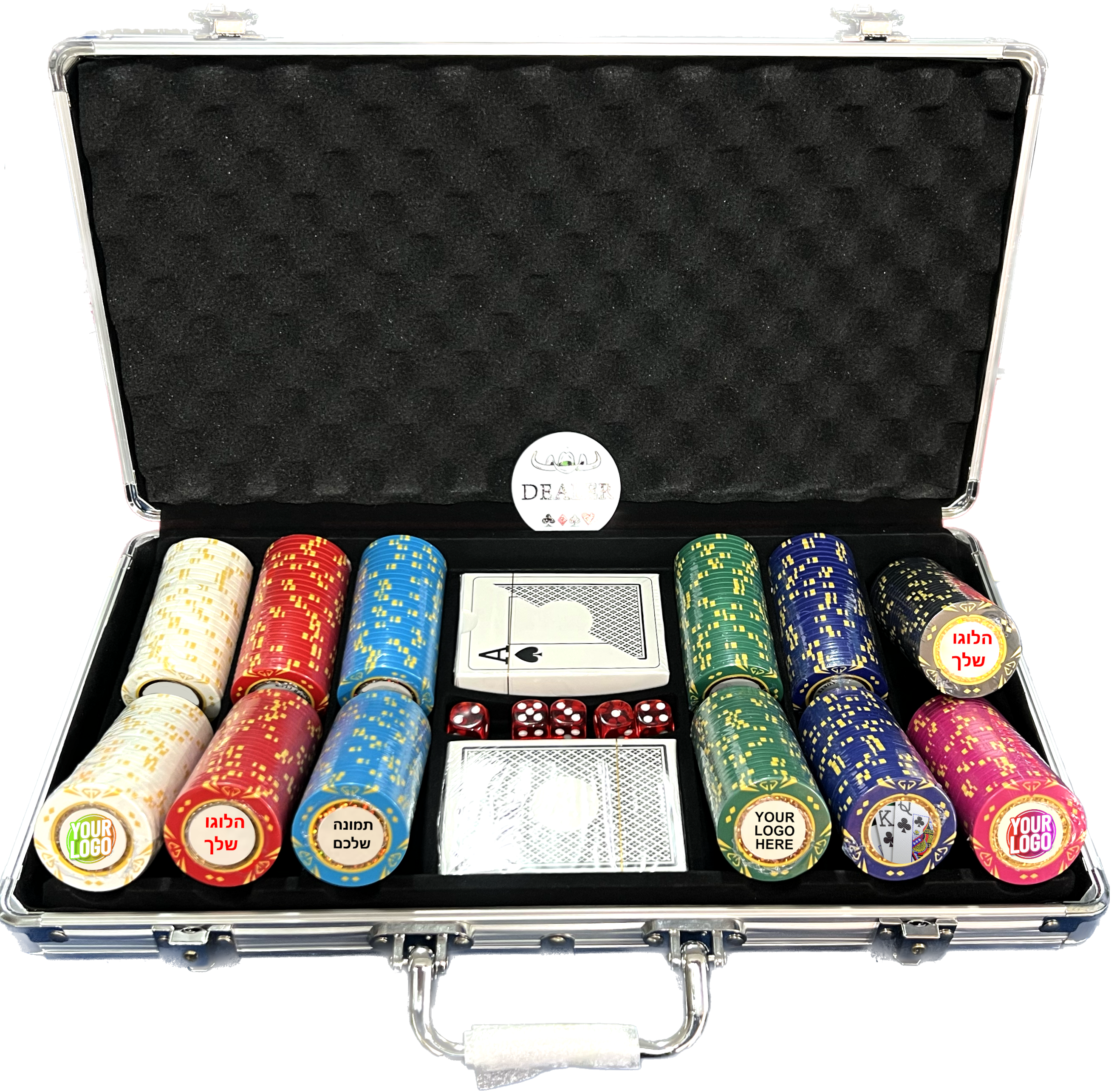 מזוודת פוקר ממותגת חימר חברים  300