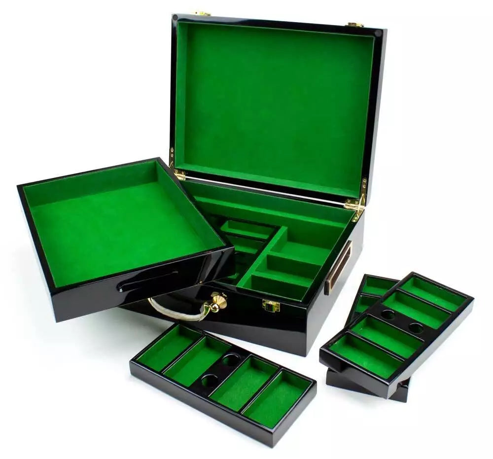 מזוודת עץ מפוארת ריקה ל 500 ז'יטונים