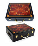 Valise luxueuse en bois d'acajou vide pour 500 jetons
