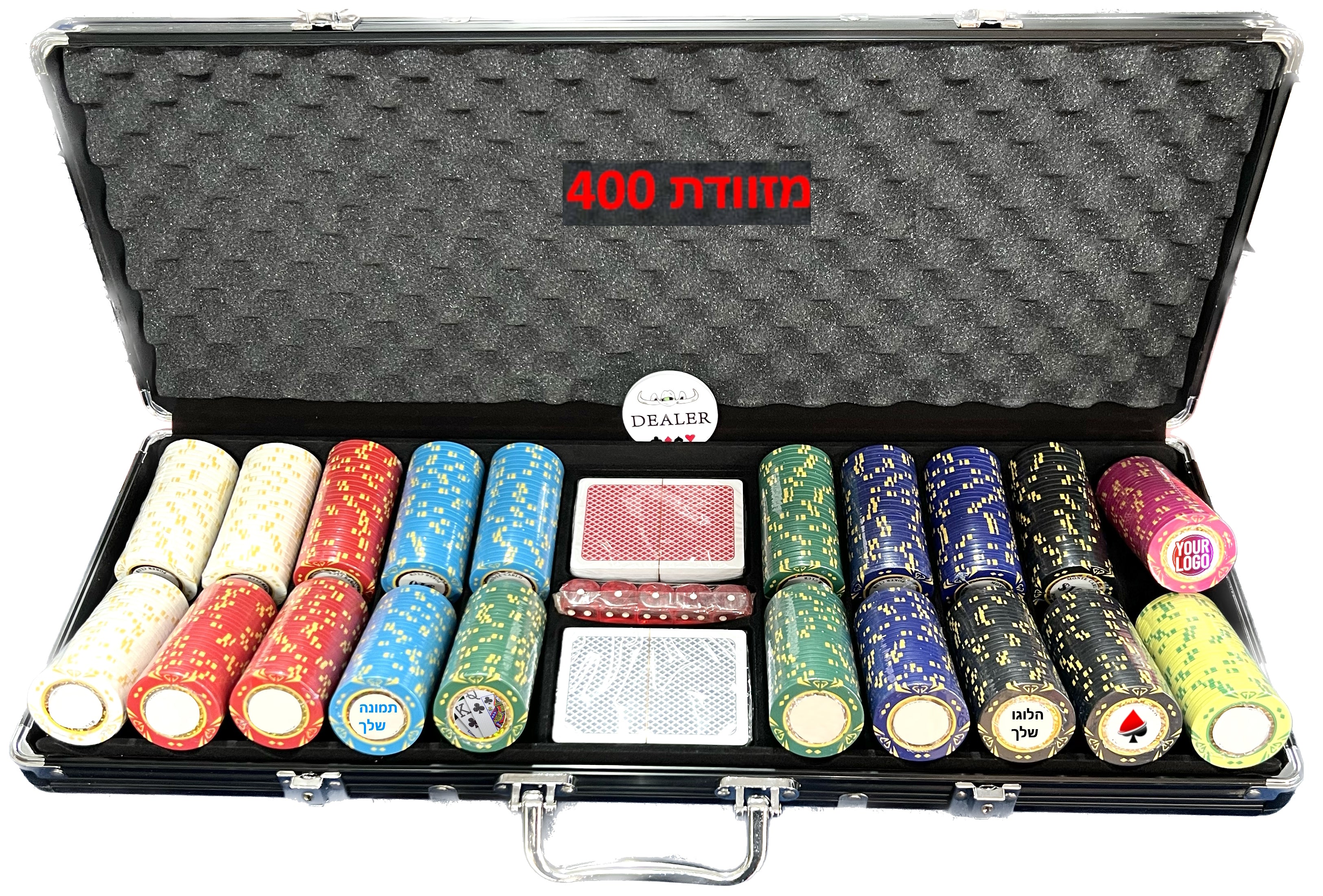Valise de poker en argile de marque 400 