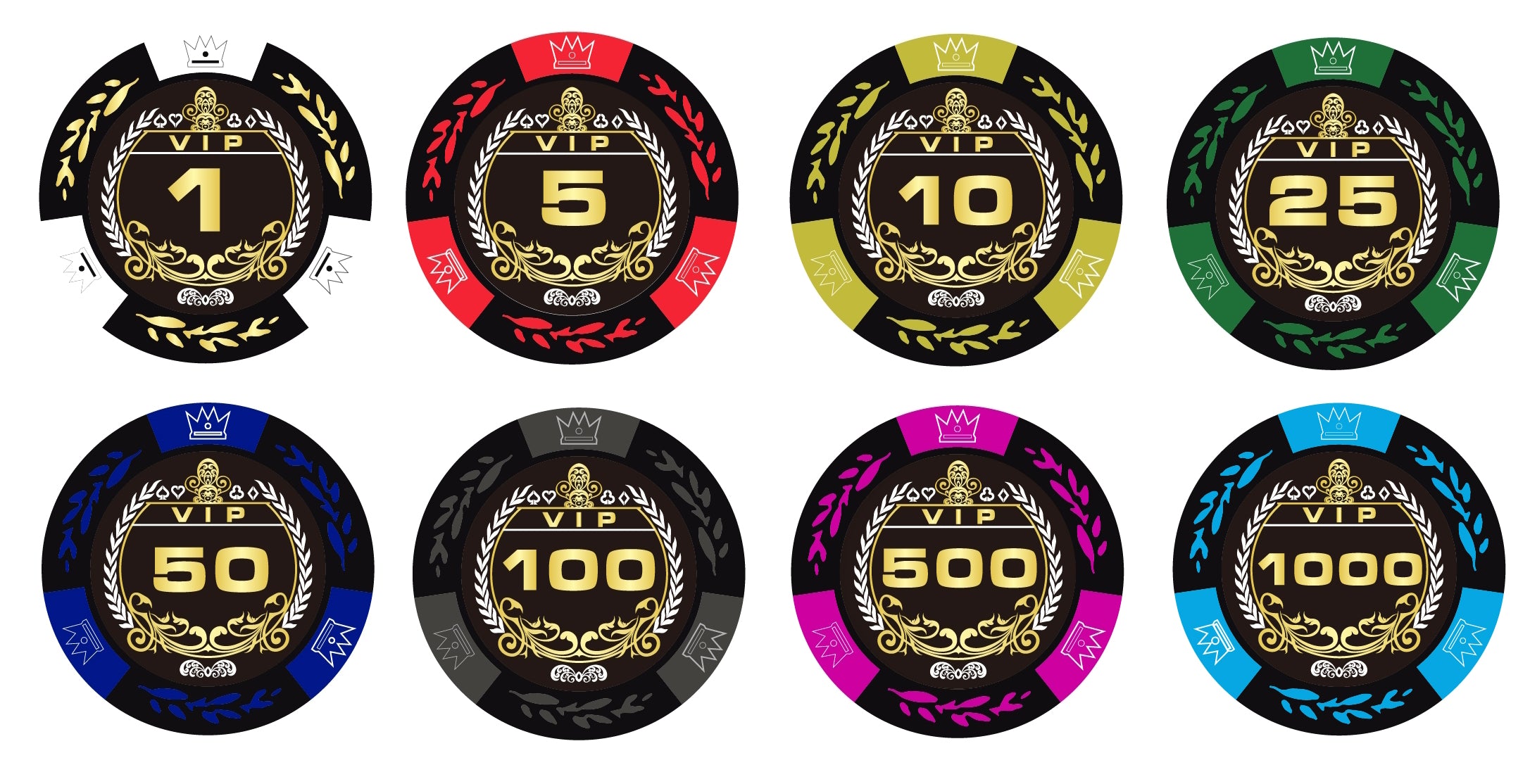 ז'יטונים VIP מחימר 14 גרם (₪1.3 ליחידה)