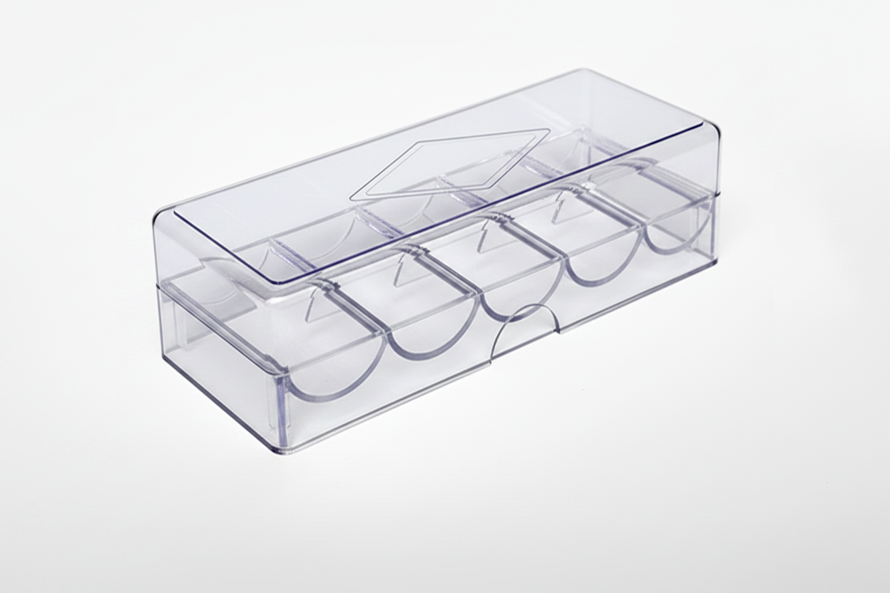 Plexiglass stacker for chips