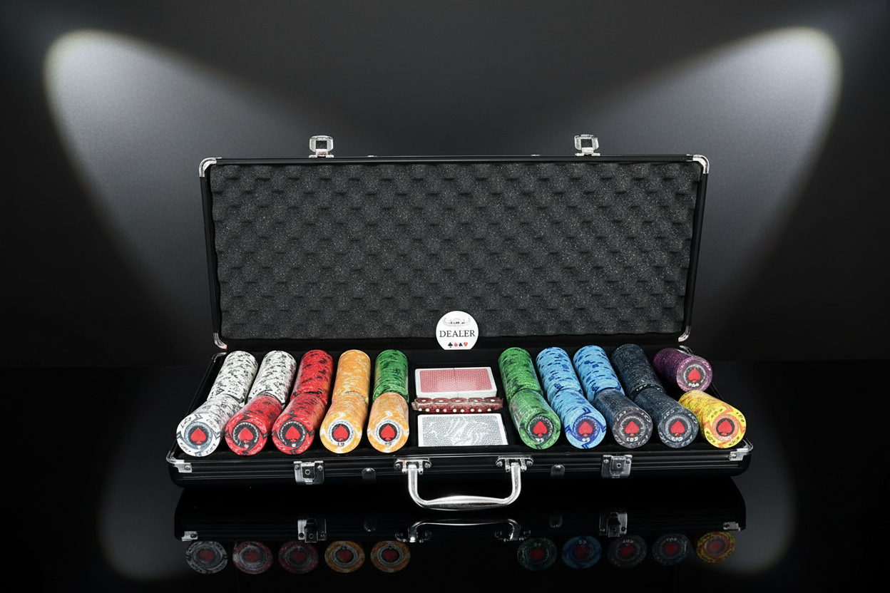 סט ציפים פוקר בתיק אלומיניום סטודיו
