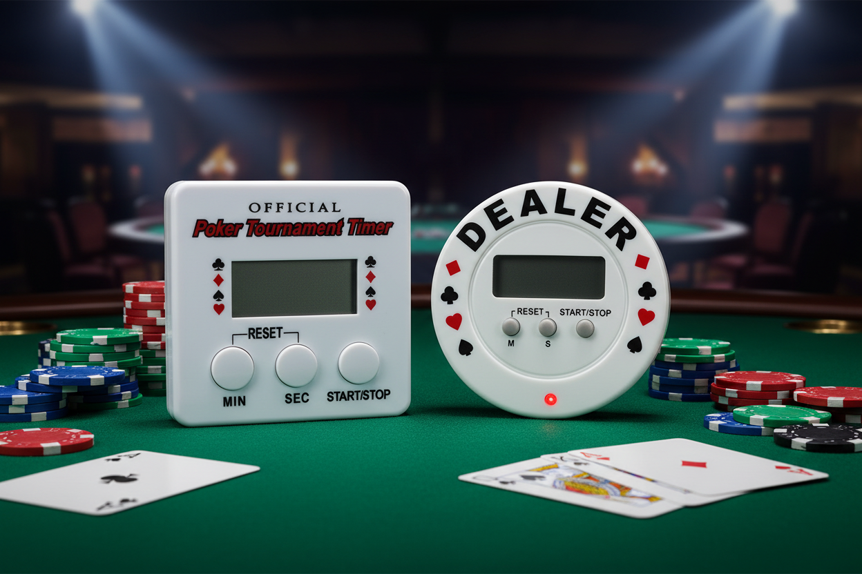 שעוני טורניר פוקר על שולחן