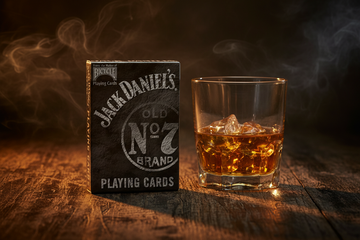 קלפי בייסיקל Jack Daniel's Old No. 7 – חפיסת קלפים מקצועית לפוקר ומשחקי קלפים