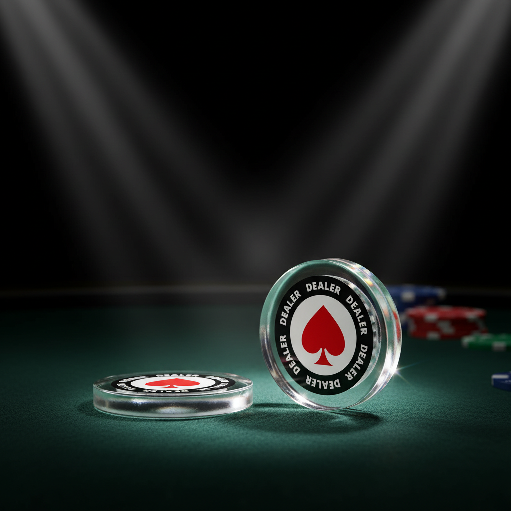 כפתור DEALER קריסטל - אחד עומד אחד שוכב