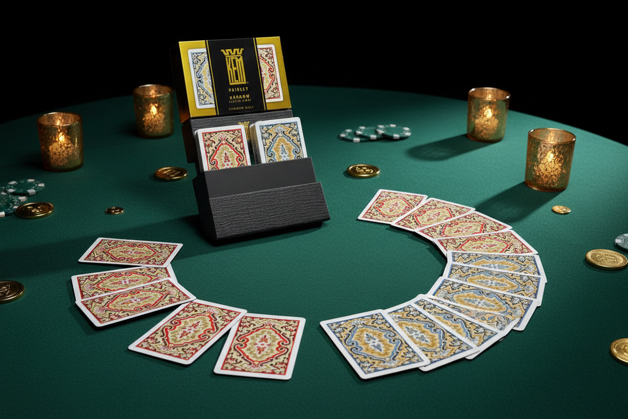 קלפי KEM Paisley Narrow – סט קלפים יוקרתי לרמי ומשחקי קלפים אלגנטיים