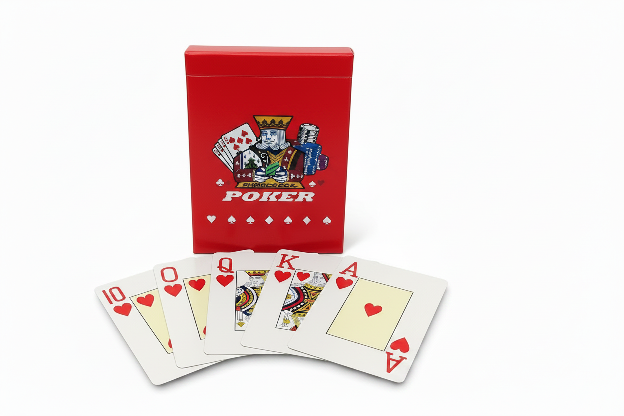 Red poker card deck box
