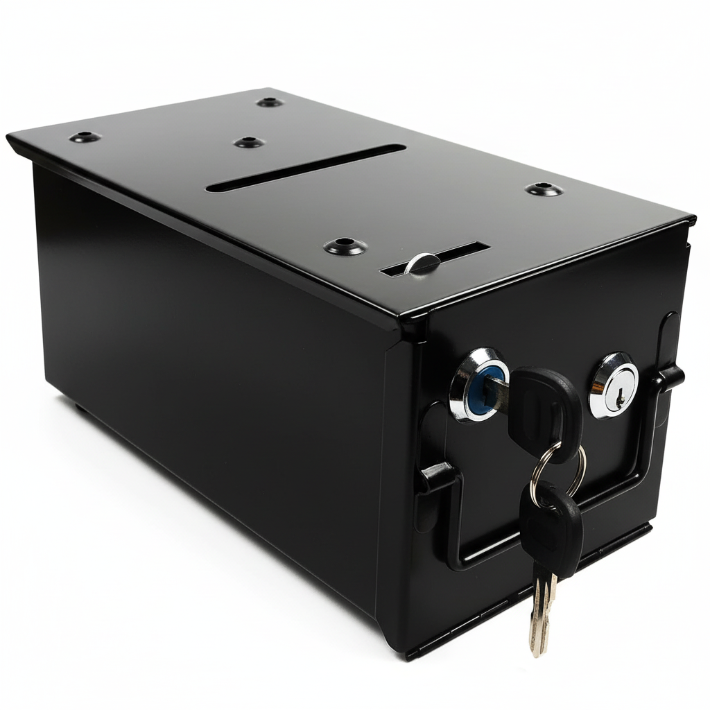 קופסת כסף שחורה לקזינו זווית שונה