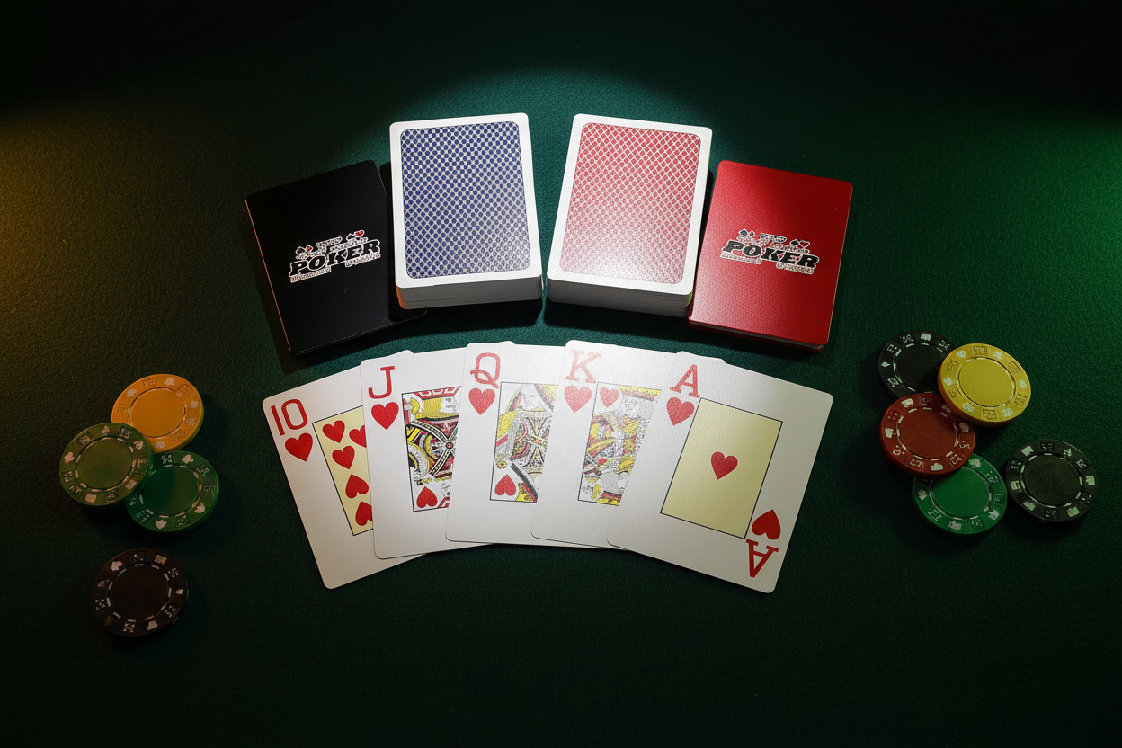 קלפי שירוקו פוקר – חפיסת קלפים מקצועית אדום וכחול לפוקר וטקסס הולדם