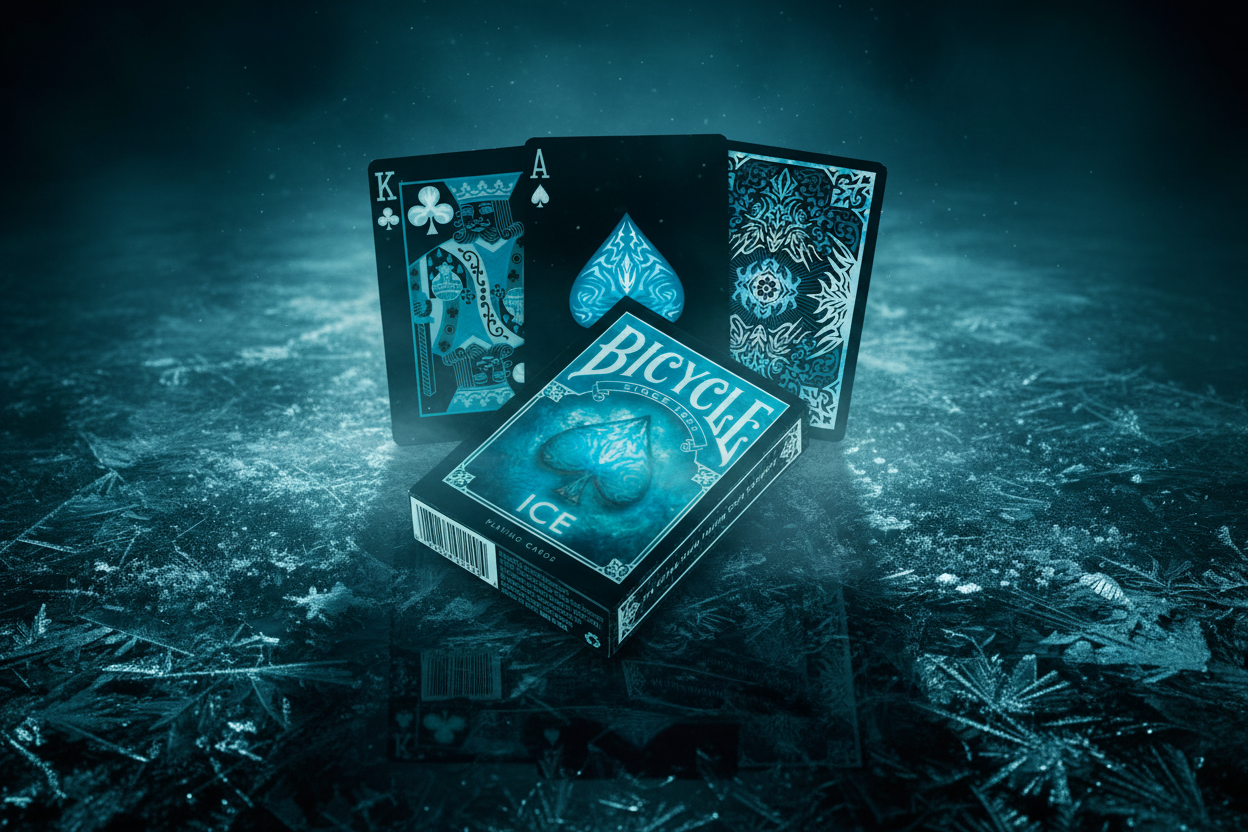 קלפי בייסיקל ICE – חפיסת קלפים מקצועית עם עיצוב קרח לפוקר ומשחקי קלפים