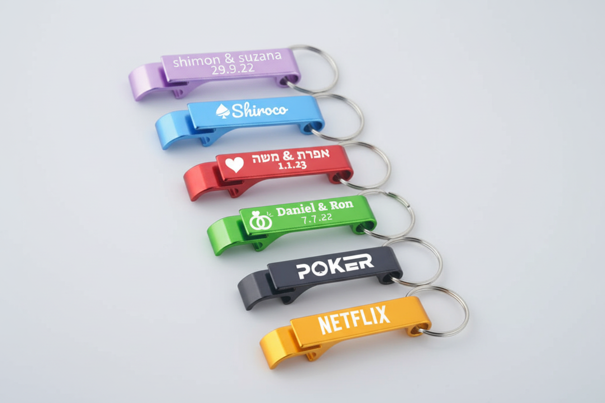 פותחני מפתח צבעוניים באווירת סטודיו