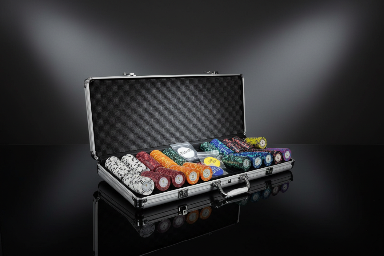 סט ציפים פוקר תיק כסף סטודיו